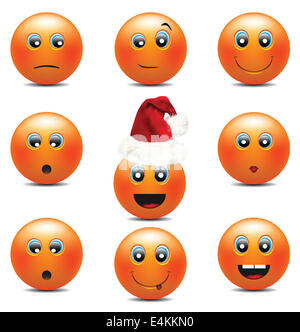 Orange Smileys Stockfoto