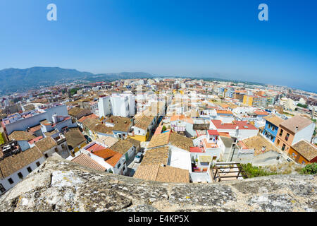 Denia-Alicante-Blick von Burg Stockfoto