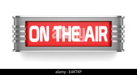 3D Render ON THE AIR Zeichen isoliert auf weißem Hintergrund Stockfoto