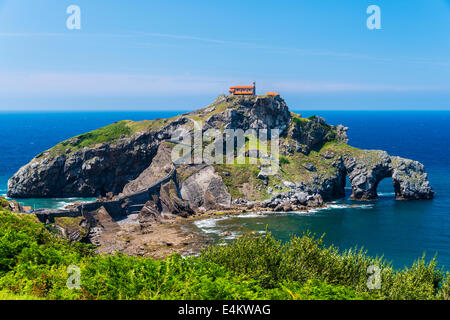 San Juan de Gaztelugatxe Inselchen, Bermeo, Baskisches Land, Spanien Stockfoto