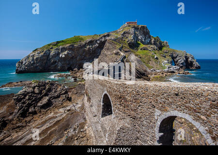 San Juan de Gaztelugatxe Inselchen, Bermeo, Baskisches Land, Spanien Stockfoto