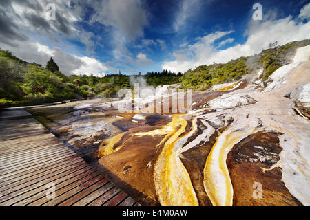 Orakei Korako Geotermal Bereich, New Zealand Stockfoto