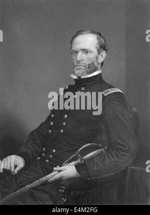 William Tecumseh Sherman, 1820-1891, ein amerikanischer General im Heer Union während des amerikanischen Bürgerkriegs Geschäftsmann, Stockfoto