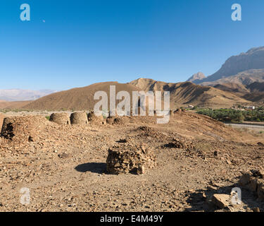 Bienenstock Gräber, ein UNESCO-Weltkulturerbe. Bei Al-Ayn in der Hajar Berge von Oman im Nahen Osten befindet. Stockfoto