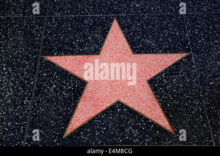 Leere Stern am Hollywood Walk of Fame, Hollywood Boulevard, Hollywood, Los Angeles, Kalifornien, USA Stockfoto