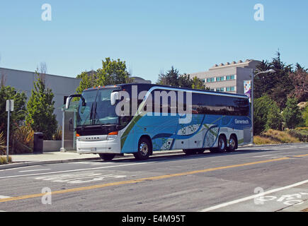 Genentech Biodiesel Bushaltestelle, Unternehmenszentrale, South San Francisco, Stockfoto