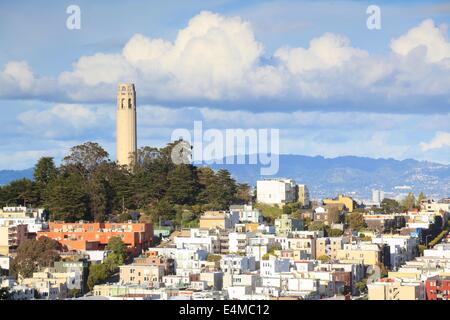 Coit Tower in San Francisco, Kalifornien Stockfoto