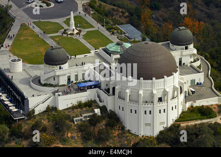 Griffith Observatory, Griffith Park, Mount Hollywood, Los Angeles, Kalifornien, USA - Antenne Stockfoto