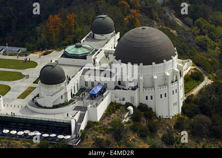 Griffith Observatory, Griffith Park, Mount Hollywood, Los Angeles, Kalifornien, USA - Antenne Stockfoto