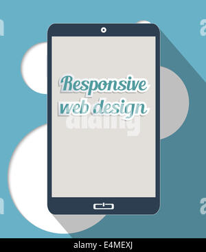 Konzept für responsive Webdesign und neue Technologien. Flache Design-Darstellung. Stockfoto