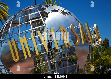 Universal Studios Globus Schilder, Hollywood, Los Angeles, Kalifornien, USA Stockfoto