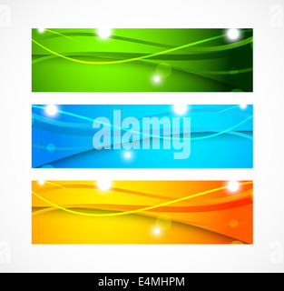 Reihe von Bannern mit Wellenlinien Stockfoto
