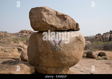 Boulder-Landschaften in Hampi, Karnataka, Indien Stockfoto
