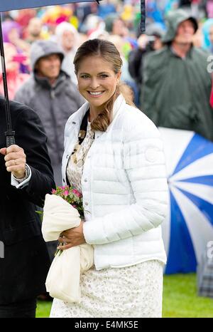 Borgholm, 14.07.2014 Prinzessin Madeleine von Schweden Feier des 37. Geburtstag von Kronprinzessin Victoria von Schweden im Stadion von Borgholm RPE/Albert Nieboer / / Dpa - kein Draht-SERVICE - Stockfoto