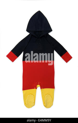 Lange Ärmel Hoody Babykleidung in deutschen Farben auf weißem Hintergrund Stockfoto