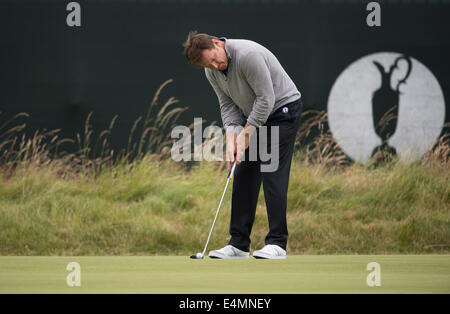 Hoylake, UK. 14. Juli 2014. Die offene. Sir Nick FALDO [ENG] während seiner Praxis runden. Bildnachweis: Aktion Plus Sport/Alamy Live-Nachrichten Stockfoto