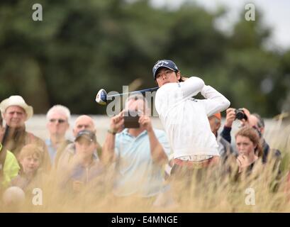 Hoylake, UK. 14. Juli 2014. Die offene. Ryo Ishikawa während seiner Praxis runden. Bildnachweis: Aktion Plus Sport/Alamy Live-Nachrichten Stockfoto