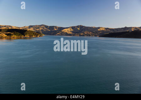 Eingabe von Akaroa Harbour Stockfoto