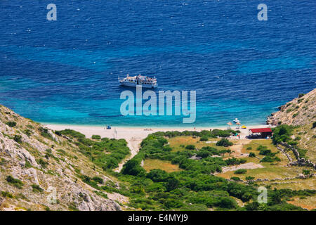 Strand Stara Baska - Insel Krk, Kroatien Stockfoto