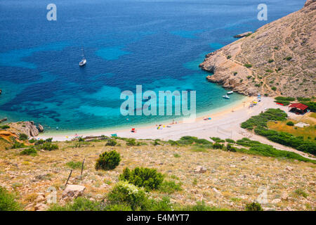 Strand Stara Baska - Insel Krk, Kroatien Stockfoto