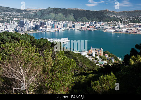 Lambton Harbour von Mount Victoria gesehen Stockfoto