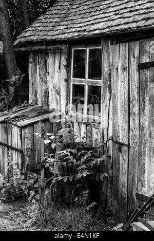 Schwarz / weiß-Landschaft der alten Schmiede Workshop im viktorianischen Zeitalter Stockfoto