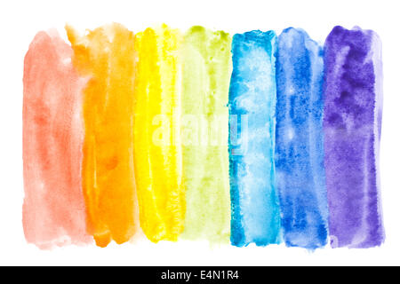 Abstrakte Aquarell Regenbogenfarben Stockfoto