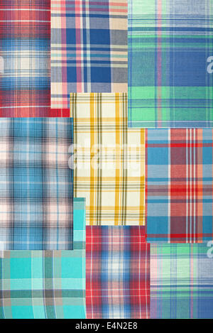 Hintergrund Patchwork Karo Stoff Stockfoto