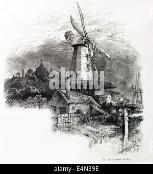 Die alte Windmühle am Rye Illustration aus "der britischen Inseln - Cassell Petter & Galpin Teil 4 malerische Europa Teil 12. 1877' war malerischen Europa Fahrgast-/illustrierte Zeitschriften von Cassell, Petter, Galpin & Co., London, Paris und New York im Jahre 1877. Die Publikationen dargestellt touristischen Lieblingsplätze in Europa, mit Text-Beschreibungen, Stahl- und Holzstiche von herausragenden Künstlern der Zeit, wie Harry Fenn, William H J Boot, Thomas C. L. Rowbotham, Henry T. Green, Myles B. Foster, John Mogford, David H. McKewan, William L. Leitch, Edmund M. Wimperis und Joseph B. Smith. Stockfoto