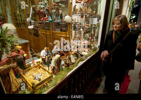 Weihnachtsfiguren und Ornamente. Barcelona. Katalonien. Spanien Stockfoto