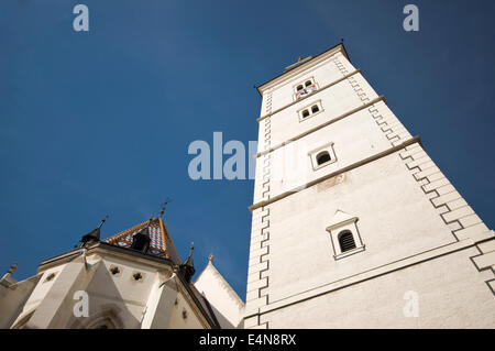 Europa, Kroatien, Zagreb, Markusplatz gotische römisch-katholische Kirche (Crkva Sv. Marka-ursprünglich 13. Jahrhundert), Glockenturm Stockfoto