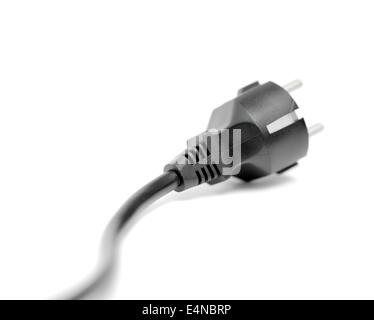 schwarzen Stecker isoliert Stockfoto