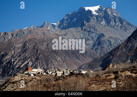 Jharkot Dorf auf die Kagbeni, Muktinath Trek, Annapurna Circuit, Nepal Stockfoto