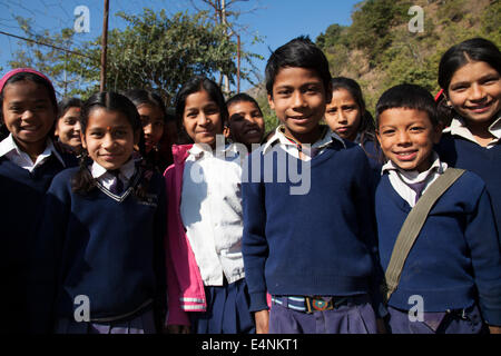 Schulkinder, Myagdi Bezirk, Nepal Stockfoto