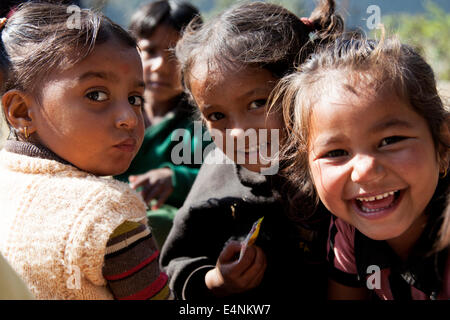 Schulkinder, Myagdi Bezirk, Nepal Stockfoto