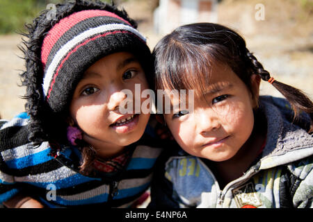 Schulkinder, Myagdi Bezirk, Nepal Stockfoto