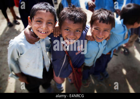 Schulkinder, Myagdi Bezirk, Nepal Stockfoto