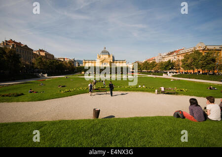 Europa, Kroatien, Zagreb, Kralija Tomislava Square, Ausstellungspavillon (1897) Stockfoto