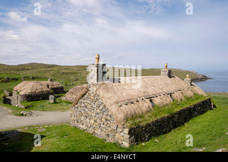 Restauriert alte Crofts Na Gearrannan Blackhouse Village Garenin Carloway Isle of Lewis äußeren Hebriden Western Isles Scotland UK Stockfoto