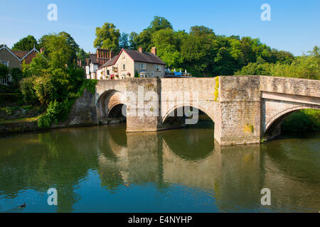 Ludford Brücke über den Fluss Teme, Ludlow, Shropshire, England Stockfoto