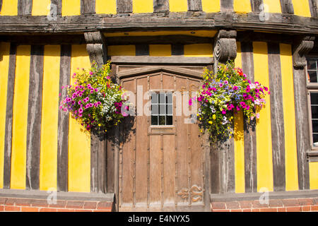 Gerahmte Holzhaus in Broad Street, Ludlow, Shropshire, England. Stockfoto