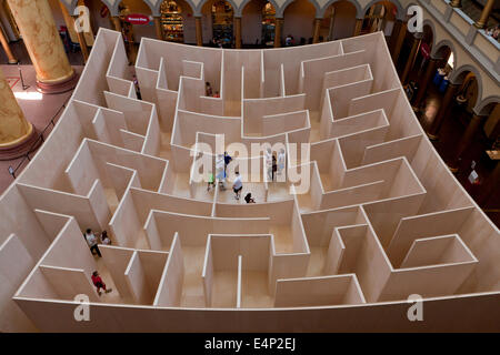 Groß angelegte Labyrinth am National Building Museum - Washington, DC USA Stockfoto