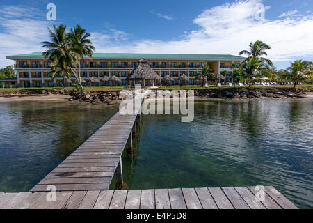 Playa Tortuga Hotel. Doppelpunkt-Insel. Bocas del Toro Stockfoto