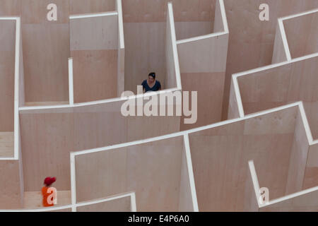 Groß angelegte Labyrinth am National Building Museum - Washington, DC USA Stockfoto