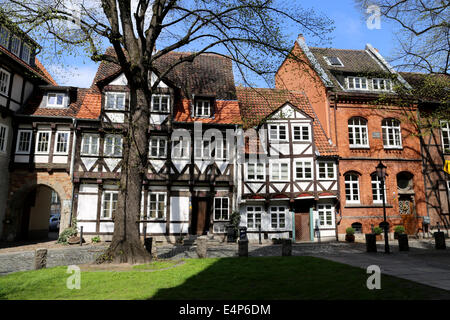 Fachwerkhäuser im Magniviertel Braunschweig Deutschland Stockfoto