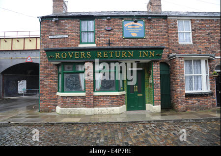 Die Rovers zurück an die ursprüngliche Coronation Street Set, Granada Studio, Quay Street, Manchester Stockfoto