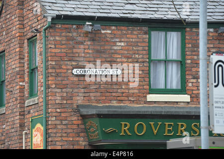 Die Rovers zurück an die ursprüngliche Coronation Street Set, Granada Studio, Quay Street, Manchester Stockfoto