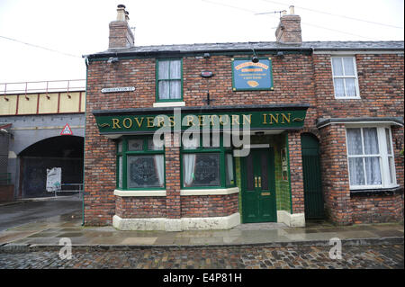 Die Rovers zurück an die ursprüngliche Coronation Street Set, Granada Studio, Quay Street, Manchester Stockfoto