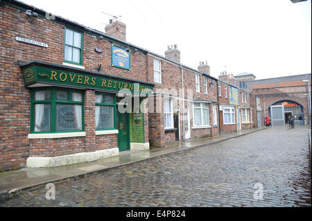 Die Rovers zurück an die ursprüngliche Coronation Street Set, Granada Studio, Quay Street, Manchester Stockfoto