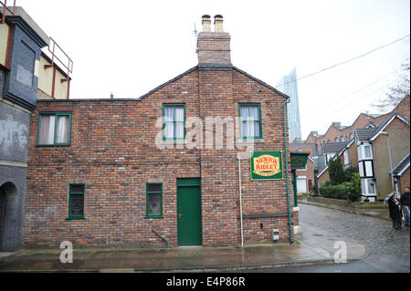 Die Rovers zurück an die ursprüngliche Coronation Street Set, Granada Studio, Quay Street, Manchester Stockfoto